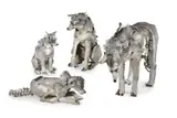 A metal sculptural study of a family of wolves, 20th century by Carlos Dawe, sculpture, offered May 2026