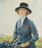 The trainer's daughter by Daniel Pender Davidson, Oil on canvas, offered Apr 2026