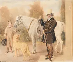 A huntsman with a pony and groom by William Henry Hunt, Watercolour, offered Apr 2026