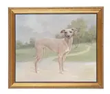 Portrait of an italian greyhound or whippet by K Hagström, Oil on canvas, offered Apr 2026