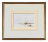Dutch barges in an estuary by Albert Ernest Marks, Watercolour, offered Apr 2026