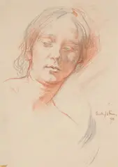 Head study of grace westray by Augustus John, drawing, offered Mar 2026