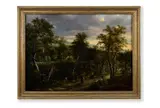 Figures with animals in a wooded landscape by Joseph  Francis Gilbert, oil on canvas, offered Mar 2026
