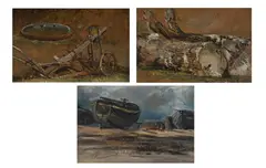 Plough by Frederick William Watts, Oil on paper laid to board Each, offered Feb 2026