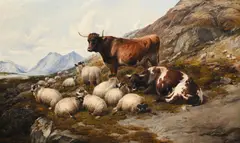 The noon-day rest by Thomas Sidney Cooper, Oil on canvas, offered Feb 2026