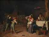 The young trumpeters by Luigi Scaffai, Oil on canvas, offered Feb 2026