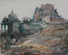 Fort Mehrangarh, Jodphur by John Drummond, watercolour, offered Jul 2026