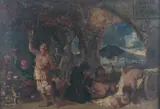 Lazzaroni Feasting, Naples by William James Müller, oil on wood, sold Jul 2026