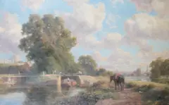 Windsor Lock by Charles Everett Johnson, oil on canvas, sold Jul 2026