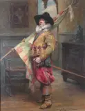 The standard Bearer by Alex de Andreis, oil on canvas, sold Jul 2026