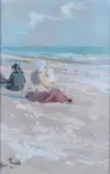 The Beach, Brighton by Théodore Roussel, watercolor, sold Jul 2026