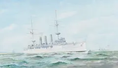 H.M.S Naiad by William Lionel Wyllie, watercolor, offered Jul 2026