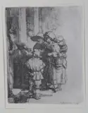 Beggars receiving alms at the house by Rembrandt Harmensz van Rijn, etching and drypoint, sold Jul 2026