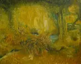 Untitled by Mary Edward, oil on board, sold Jul 2026