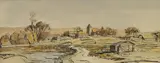 A Sussex village, Tarring Neville, Lewes by James McBey, 1932, watercolour, sold Jul 2026
