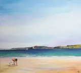 Father, Son & Lighthouse by Alec Oliver, oil on board, sold Jun 2026
