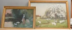 Girl Feeding Ducks by Thomas Mackay, watercolor, sold Jun 2026