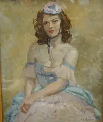 The Showgirl by Beatrice Stella Pedder, oil on panel, sold Jun 2026