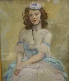 The Showgirl by Beatrice Stella Pedder, oil on panel, sold Jun 2026