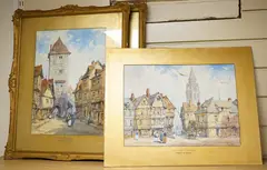 St. Sauveur, Brittany by Pierre Le Boeuff, watercolor, offered Jun 2026