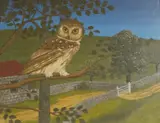 Untitled by Bernard  Carter, oil on board, sold Jun 2026