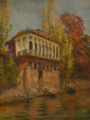 Abi Guzar, Srinagar by Leila K Williamson, oil on canvas, sold Jun 2026
