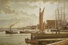Lymington Quay, 1905 by Rodney Charman, oil on canvas, sold Jun 2026