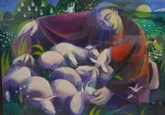Untitled by Ted Roberts, acrylic on canvas, sold Jun 2026