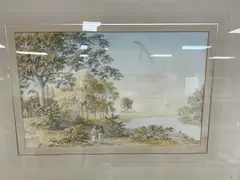 Strollers by a stream by Anthony Devis, watercolour, offered Jun 2026