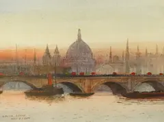 London Bridge by Frederick Edward Joseph Goff, watercolour, offered Jun 2026