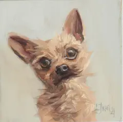 A Treat for Me by Lucinda Wait, oil on panel, offered Jun 2026