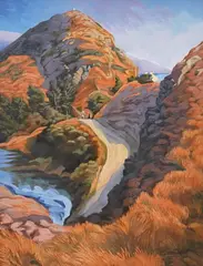 Mynedd Bodafon, by Peter Winstanley, 2003, oil on linen, sold Jun 2026