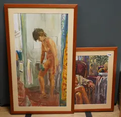 Nude studies by Pascal Hayot, watercolor, sold Jun 2026