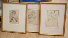 Figural studies by John Atkinson, pencil, offered Jun 2026