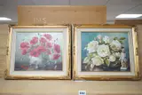 Still life’s of poppies and roses by Constance Cooper, oil, sold May 2026
