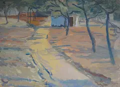 Orchard in Majorca by David Rolt, oil on canvas, sold May 2026