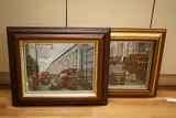 London street scenes by E. Picton, 1998, oil, sold May 2026