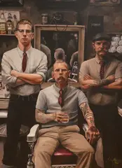 Thy Barber by Vincent Kamp, giclee, offered May 2026
