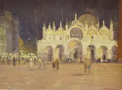 S. Marco by Night by Matthew Alexander, oil on board, sold May 2026