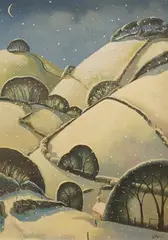January Snow by Jo March, oil on canvas board, sold May 2026