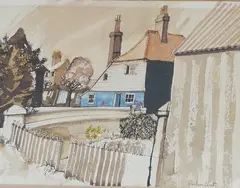 Other End of a Cottage, Lydd by Graham Clarke, ink and watercolour, sold May 2026