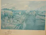 Hunting scene by John King, pencil, offered May 2026