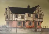 Tudor house by Deborah Jones, oil on board, sold May 2026