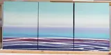 Abstract composition triptych by Vincent Spain, oil, offered May 2026