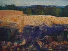 Cornfields by John Gilbey Bowles, oil on board, sold May 2026