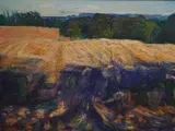 Cornfields by John Gilbey Bowles, oil on board, sold May 2026