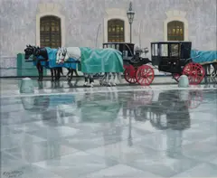 Rain Stops Play by Roy Miller, oil on canvas, offered May 2026