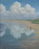 Our Beach by Roy Miller, oil on canvas, sold May 2026