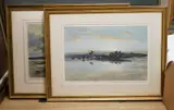 Greylags and white fronted geese by Peter Markham Scott, pencil, sold May 2026