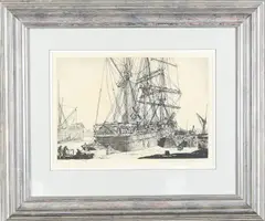 The Ingomar by Rowland Hilder, etching, sold Mar 2026